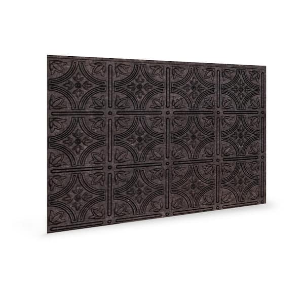INNOVERA DECOR BY PALRAM 18.5'' x 24.3'' Empire Decorative 3D PVC Backsplash Panels in Smoked Pewter 6-Pieces