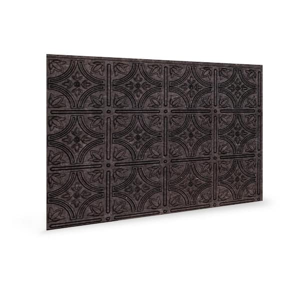 INNOVERA DÉCOR BY PALRAM 18.5 in. x 24.3 in. Empire Decorative 3D PVC Backsplash Panels in Smoked Pewter 30-Pieces