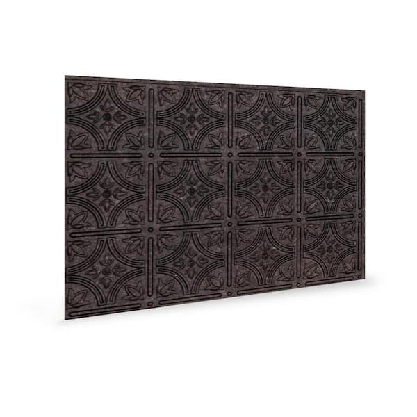 INNOVERA DÉCOR BY PALRAM 18.5'' x 24.3'' Empire Decorative 3D PVC Backsplash Panels in Smoked Pewter 12-Pieces