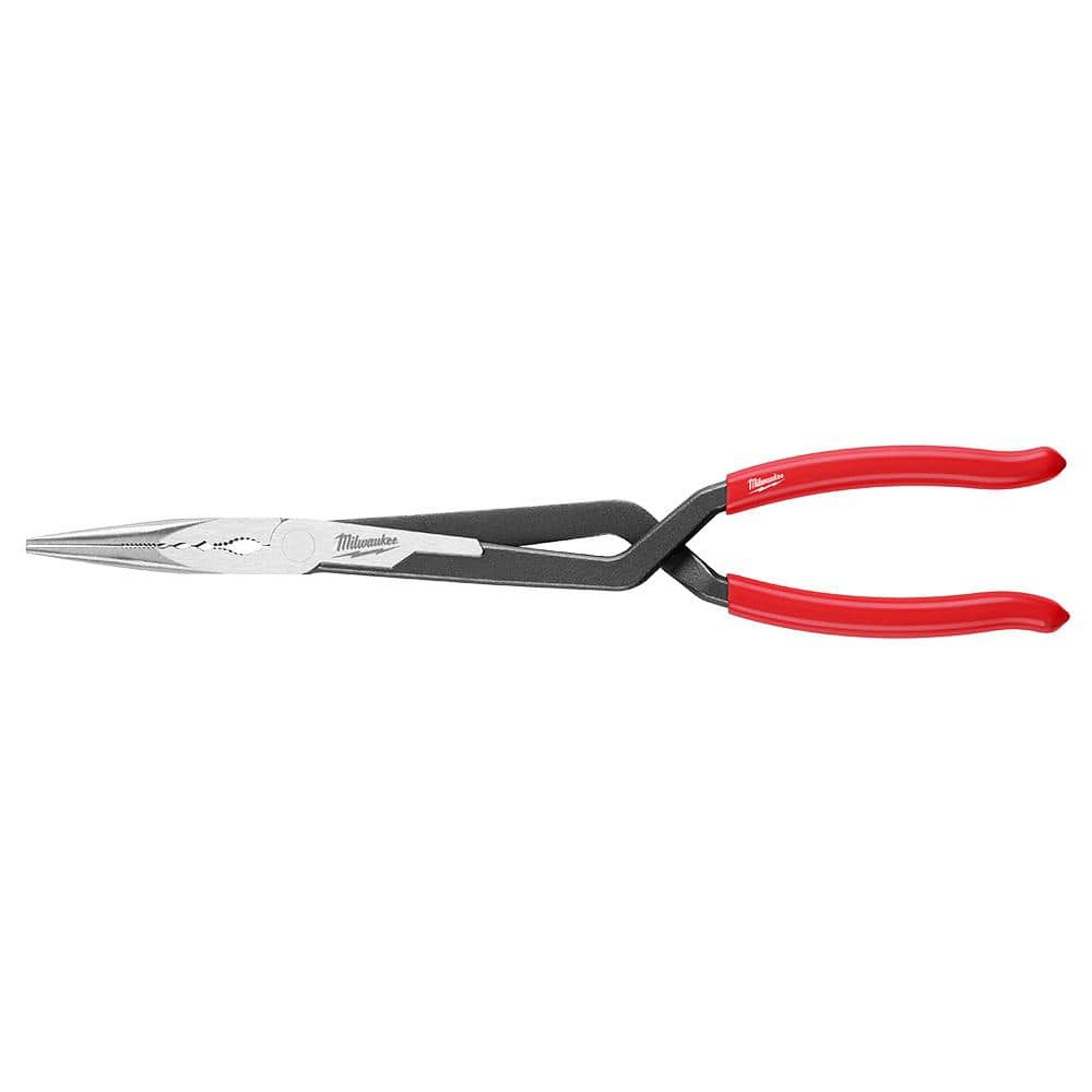 Milwaukee 48-22-6101 8-Inch Long Nose Pliers with Reaming Head and Onboard  Fish Tape Pulling 