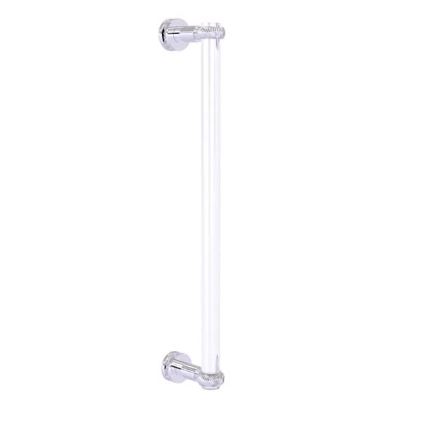 Allied Brass Clearview Collection 18 in. Shower Door Handle in Polished Chrome with Twisted Accents (1-Pair)