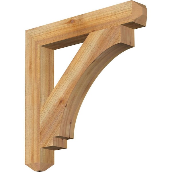 Ekena Millwork 4 in. x 28 in. x 28 in. Western Red Cedar Imperial Craftsman Rough Sawn Bracket