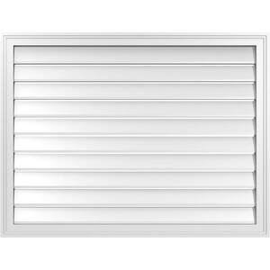 42 in. x 32 in. Vertical Surface Mount PVC Gable Vent: Functional with Brickmould Frame