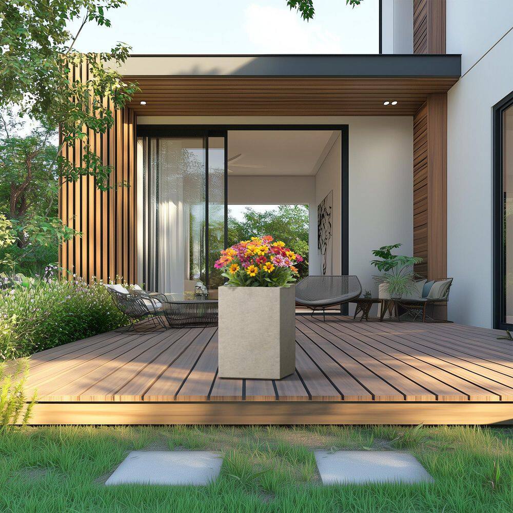 11.5 in. Medium Light Gray(Enhanced Core) Concrete Rectangular Planter / Pot with Drainage Holes price history on PriceWatchPro