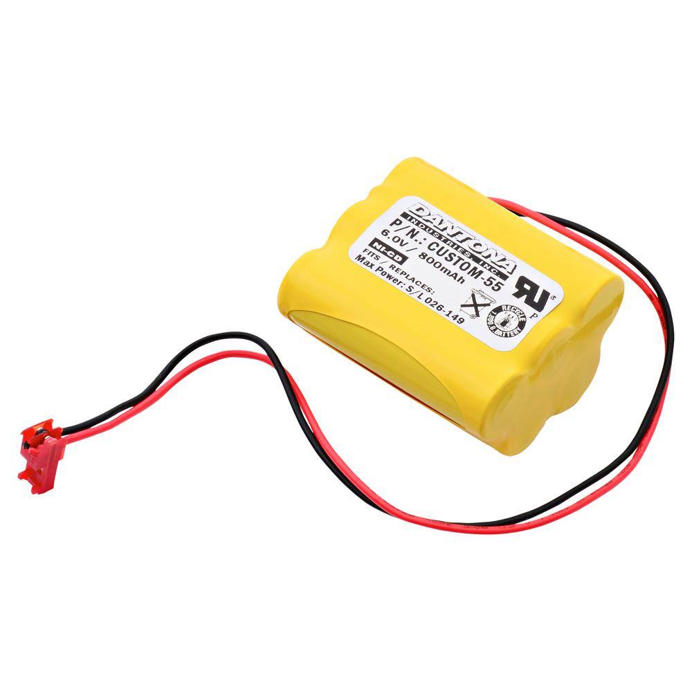 ULTRALAST GREEN Dantona 6-Volt 800 mAh Ni-Cd battery for Sure-Lites - 026-149 Emergency Lighting -  CUSTOM-55