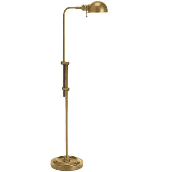 Dainolite Fedora 58 in. Aged Brass Indoor Floor Lamp LED Compatible
