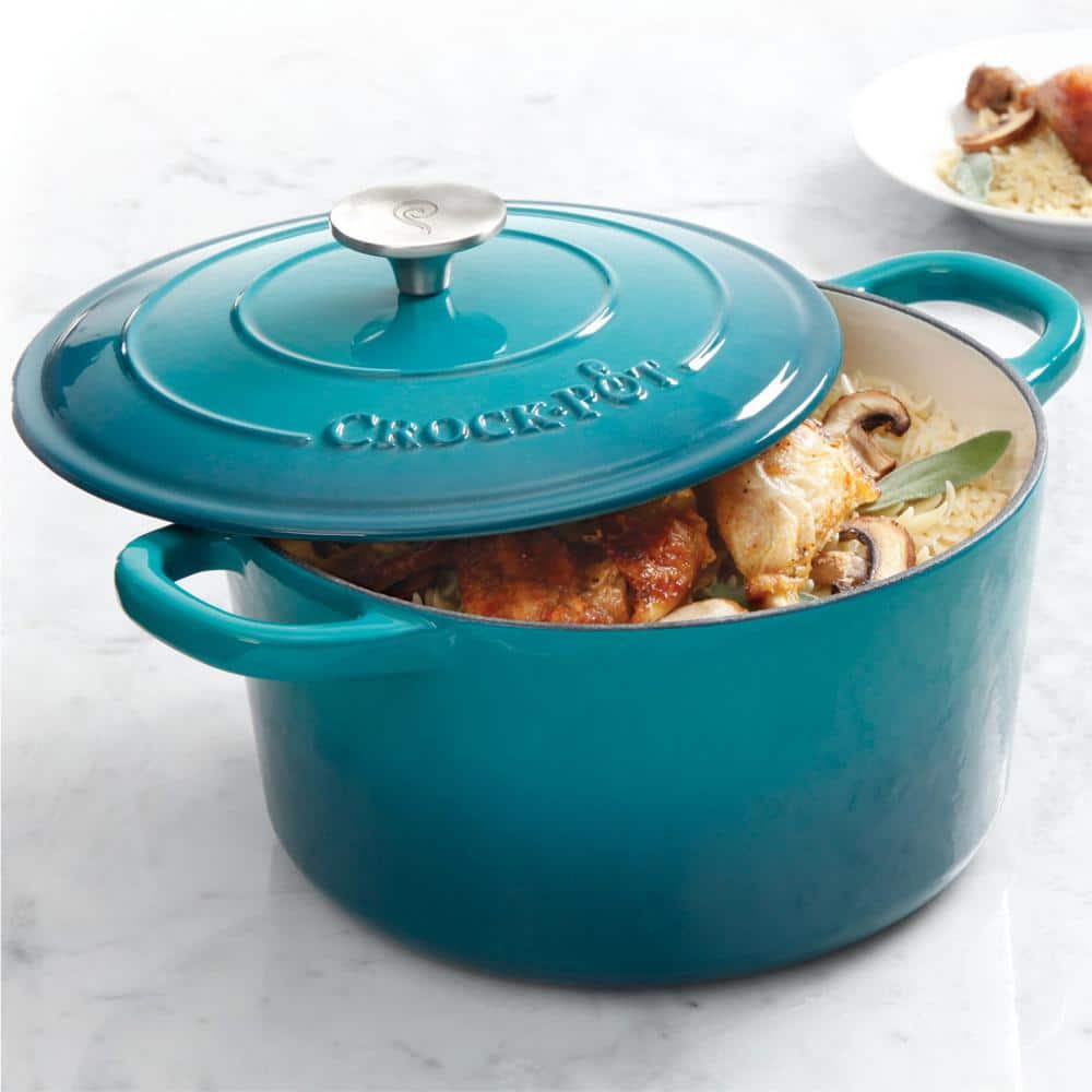 Buy Artisan 5 qt. Round Cast Iron Nonstick Dutch Oven in Teal Ombre