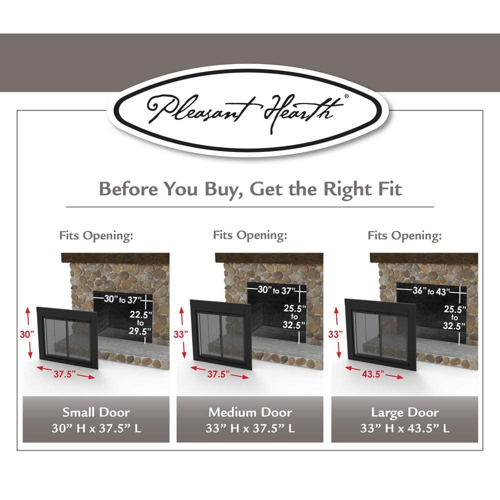 Clairmont Medium Skyline Nickel Fireplace Glass Doors