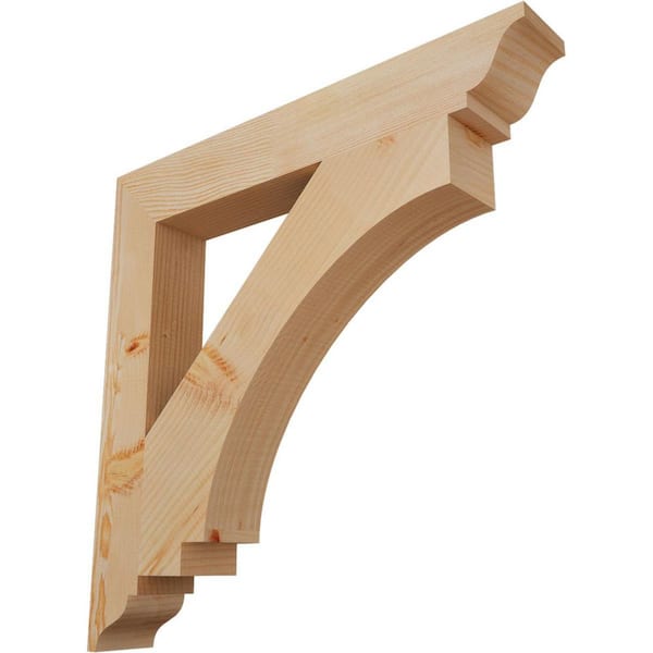 Ekena Millwork 3.5 in. x 28 in. x 28 in. Douglas Fir Imperial Traditional Smooth Bracket