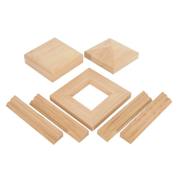 EVERMARK Stair Parts NC-75 Unfinished Hard Maple Newel Cap Kit for 3-1/2 in. Square Newel Posts for Stair Remodel
