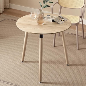 APOLLO Natural Wood 31.5 in. Width with 3 Legs Round Dining Table (Seats 2)