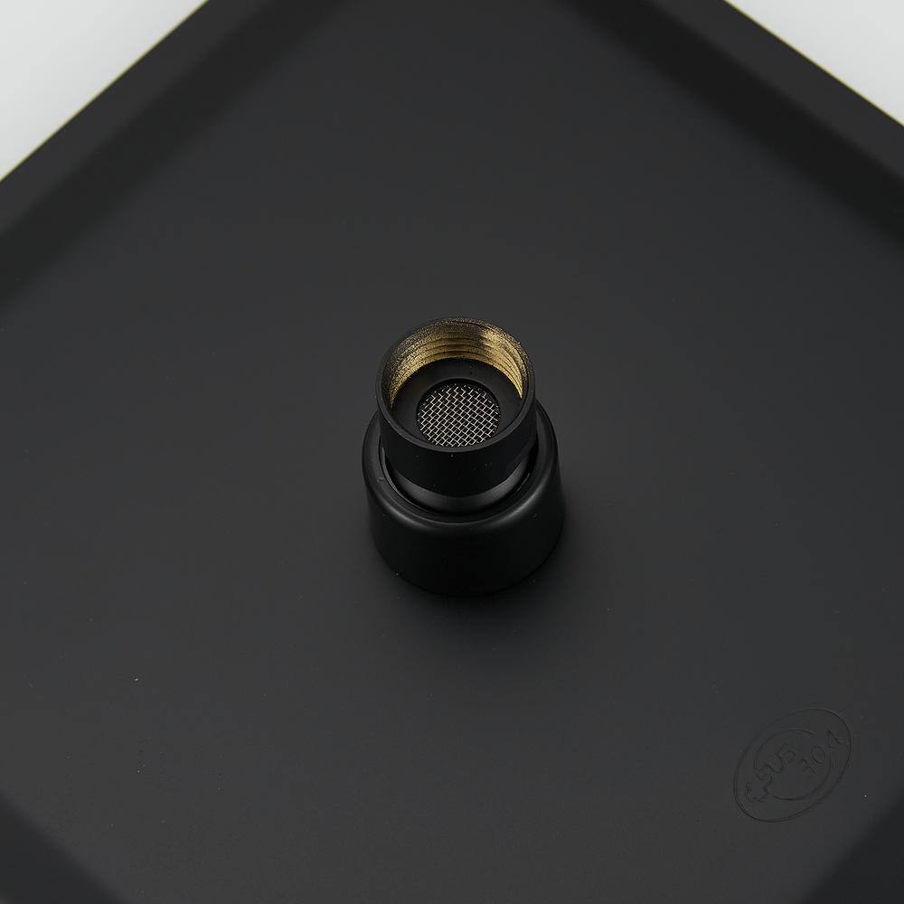 Matte Black Stainless Steel Square Rain Shower Faucet Set