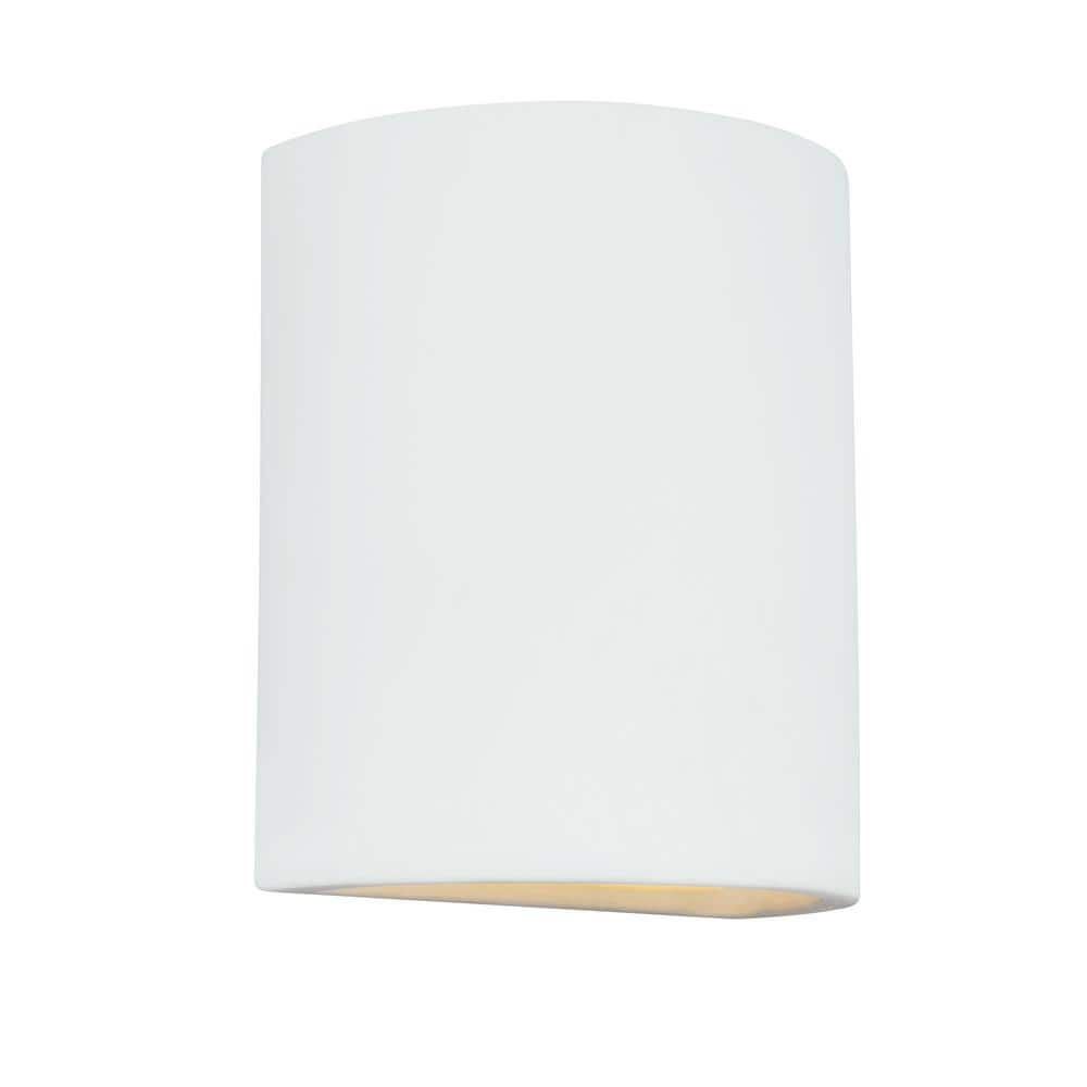 Modern White Ceramic 10" Outdoor Energy Star Wall Lantern