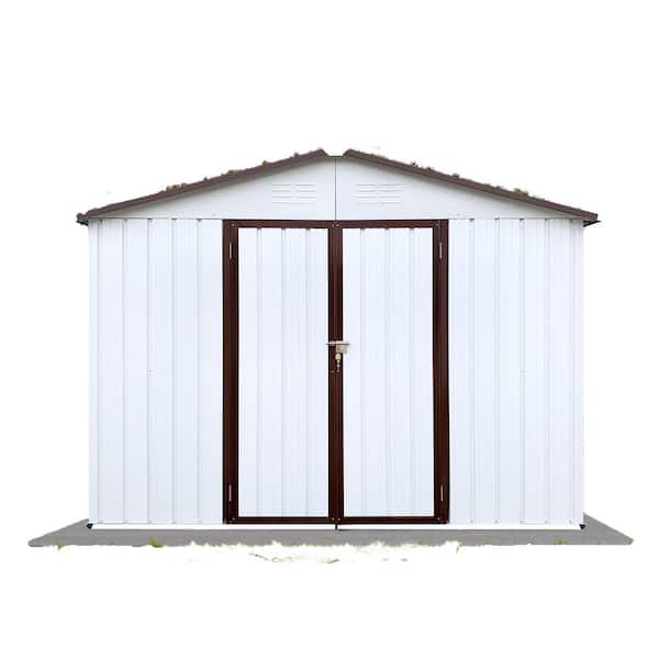 JimsMaison 8 ft. W x 10 ft. D Metal Shed with Lockable Doors(80 sq. ft.)