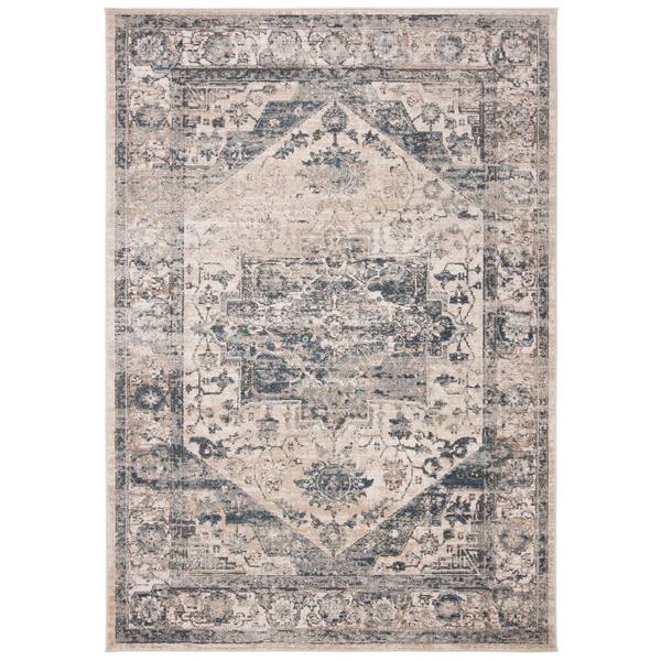 SAFAVIEH Oregon Ivory/Blue 6 Ft. X 9 Ft. Oriental Area Rug ORE868A-6 ...