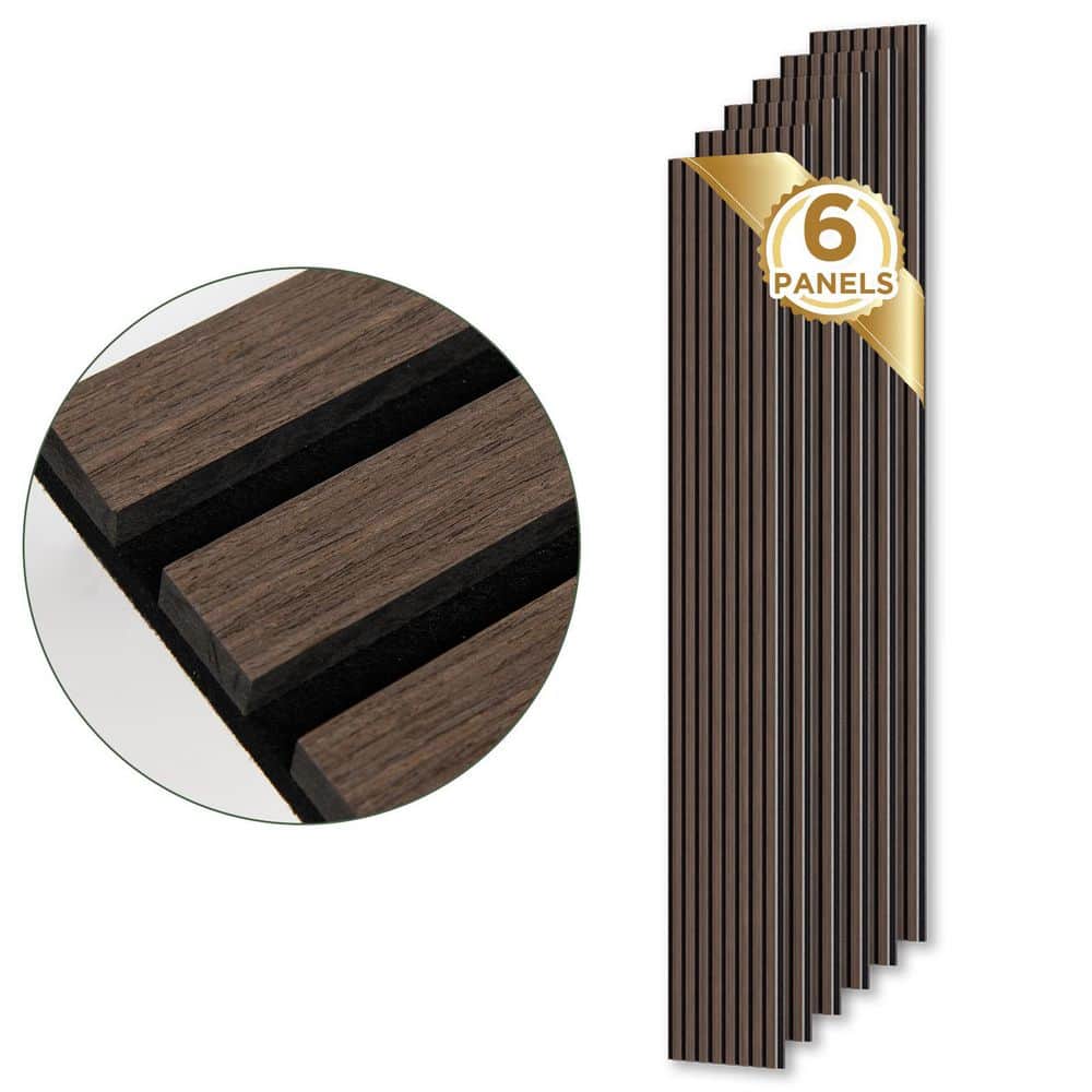 0.83 in. x 0.66 ft. x 7.84 ft. Walnut Jk Finished MDF Acoustic/Sound Absorb Wood Slat Decorative Wall Paneling 6-Pack price history on PriceWatchPro