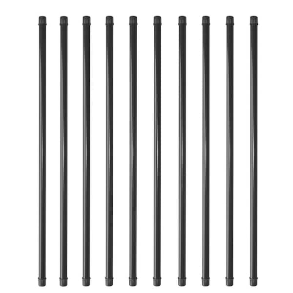 NUVO IRON 36 in. x 3/4 in. Galvanized Round Balusters with Plastic End Caps (10-Pack)