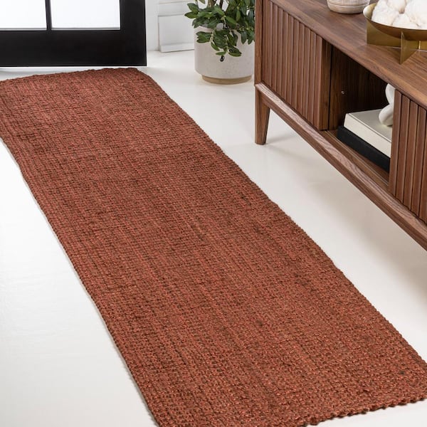 JONATHAN Y Pata Hand Woven Chunky Jute Terracotta 2 ft. x 8 ft. Runner Rug
