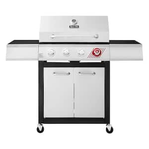 4-Burner Propane Gas Grill in Stainless Steel with TriVantage Multifunctional Cooking System
