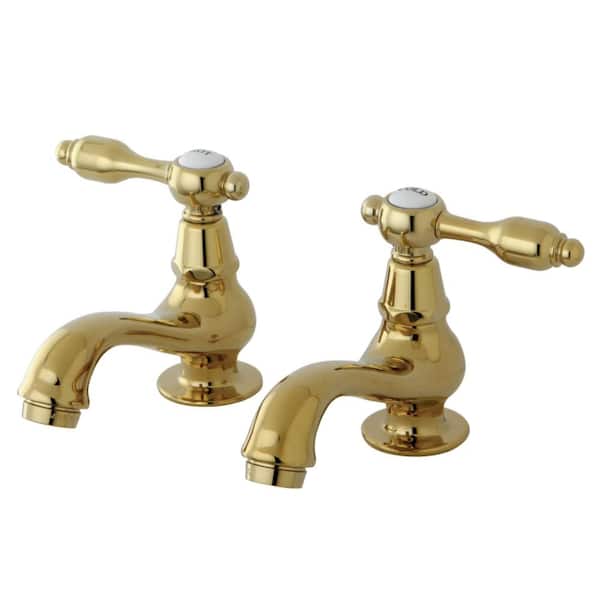 Kingston Brass Tudor Old-Fashion Basin Tap 4 in. Centerset 2-Handle Bathroom Faucet in Polished Brass