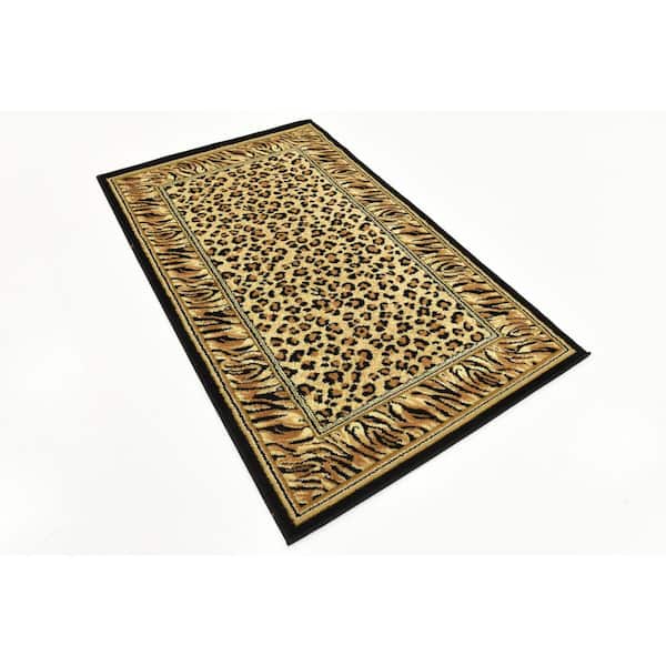 Wildlife Cheetah Light Brown 3' 3 x 5' 3 Area Rug