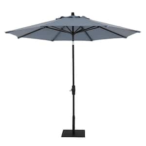 9 ft. Aluminum Market Twist Tilt Patio Umbrella in Sunbrella Spectrum Denim