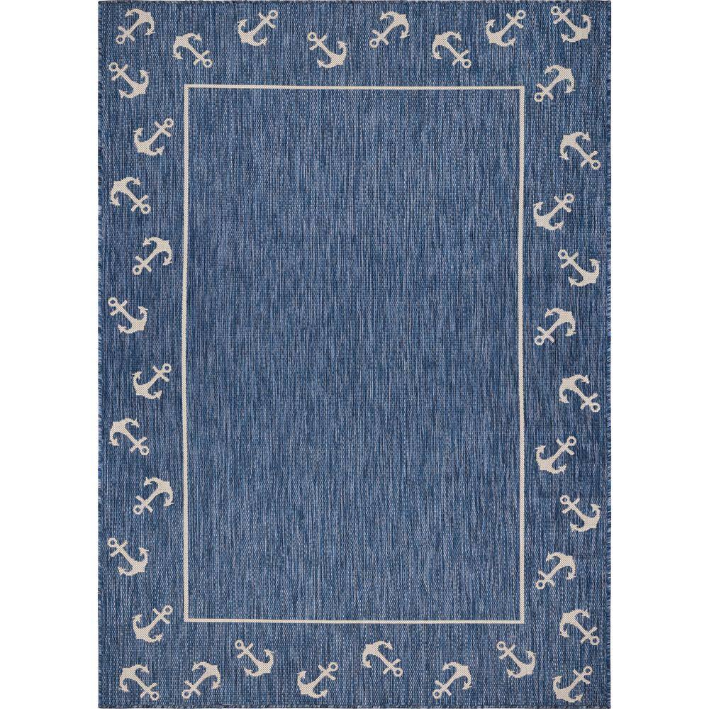 LR Home Naira Nautical Navy Blue/White 7 ft. 6 in. x 9 ft. 5 in. Anchor ...
