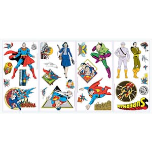 Classic Superman Characters Multi-Colored Wood Wall Decal