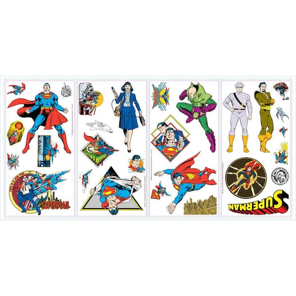 RoomMates Classic Superman Characters Multi-Colored Wood Wall Decal