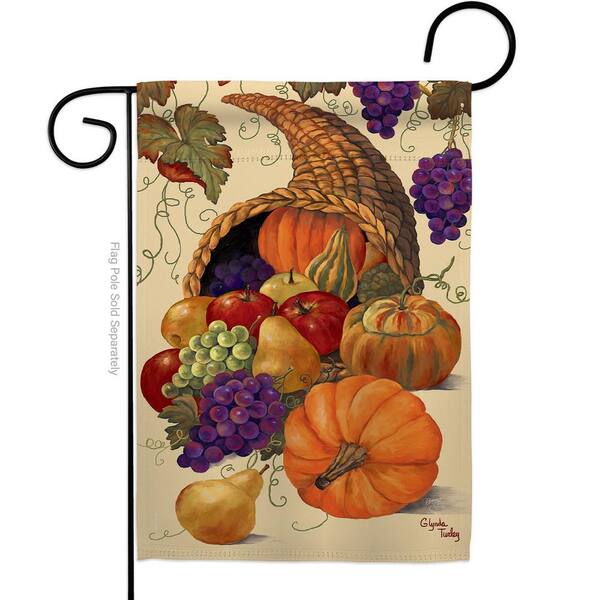 Breeze Decor 13 In. X 18.5 In. Cornucopia Garden Flag Double-sided Fall 