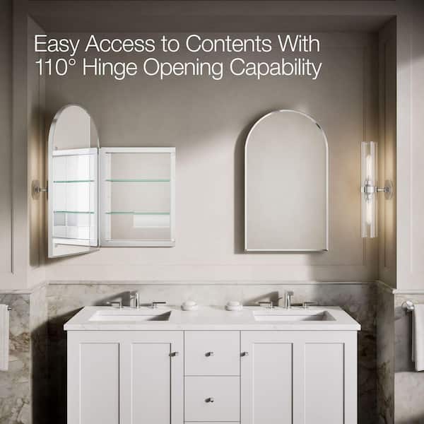 KOHLER Verdera 20 in. W x 34 in. H Arched Framed Medicine Cabinet