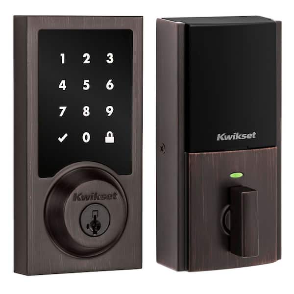 HomeConnect 918 Venetian Bronze Contemporary Z-Wave Long Range Enabled Touchscreen Smart Lock w Convenient Keyless Entry