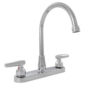 8 in. Centerset 2-Handle Standard Kitchen Faucet with Side Sprayer in Polished Chrome