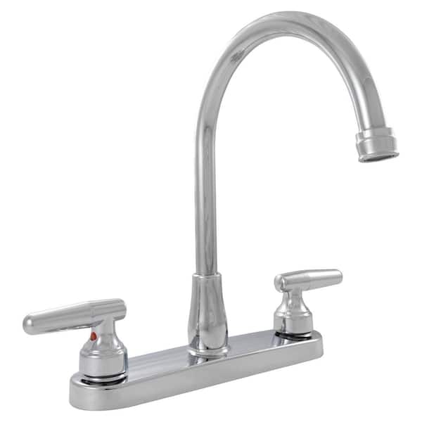 MSI 8 in. Centerset 2-Handle Standard Kitchen Faucet with Side Sprayer in Polished Chrome