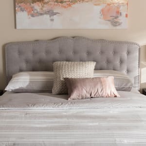 Lucy Greyish Beige Fabric Upholstered Queen Size Headboard