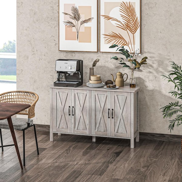 HOMCOM Gray Wood 47.25 in. Sideboard