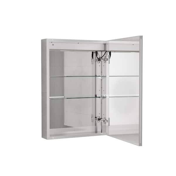 20.1 in. W x 30 in. H Rectangular Aluminum Light Medicine Cabinet with Mirror, Defogging and Memory Function,Right Swing