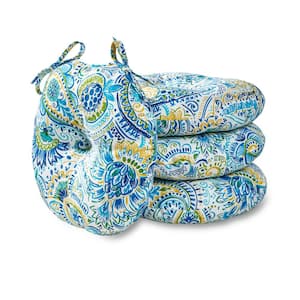 Baltic Paisley 15 in. Round Outdoor Seat Cushion (4-Pack)