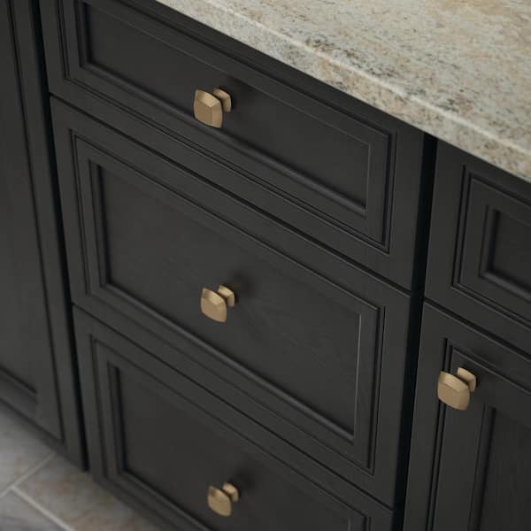 Champagne Bronze Square Cabinet Knob, Cabinet Handles And Knobs Home Depot