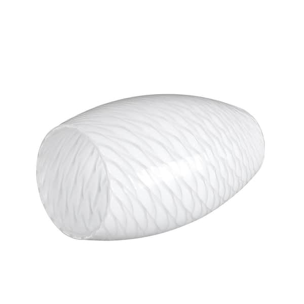 Faymart lighting 7.64 in. White Milk Shiny Fish Scale Pattern Glass Drum Pendant Light Shade with 1.65 in. Lip Fitter (Not Included）