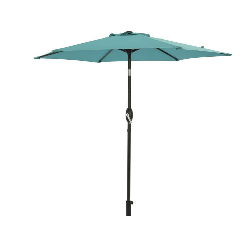 7.5 ft. Lake Blue Outdoor Patio Umbrella Flip Market Umbrella with ...