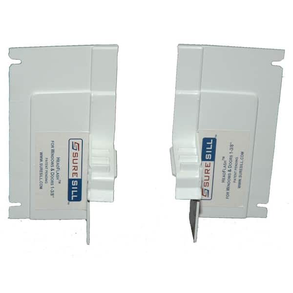 SureSill 1-3/8 in. PVC End Caps with End Dams for SureSill Sloped Head Flashing (Case of 40 Pairs)