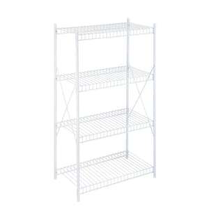 White 4-Tier Metal Wire Shelving Unit (23 in. W x 41 in. H x 13 in. D)