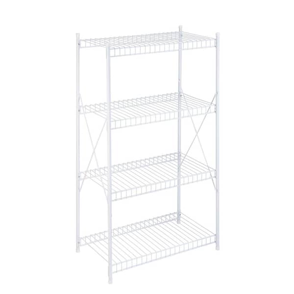 Honey-Can-Do White 4-Tier Metal Wire Shelving Unit (23 in. W x 41 in. H x 13 in. D)