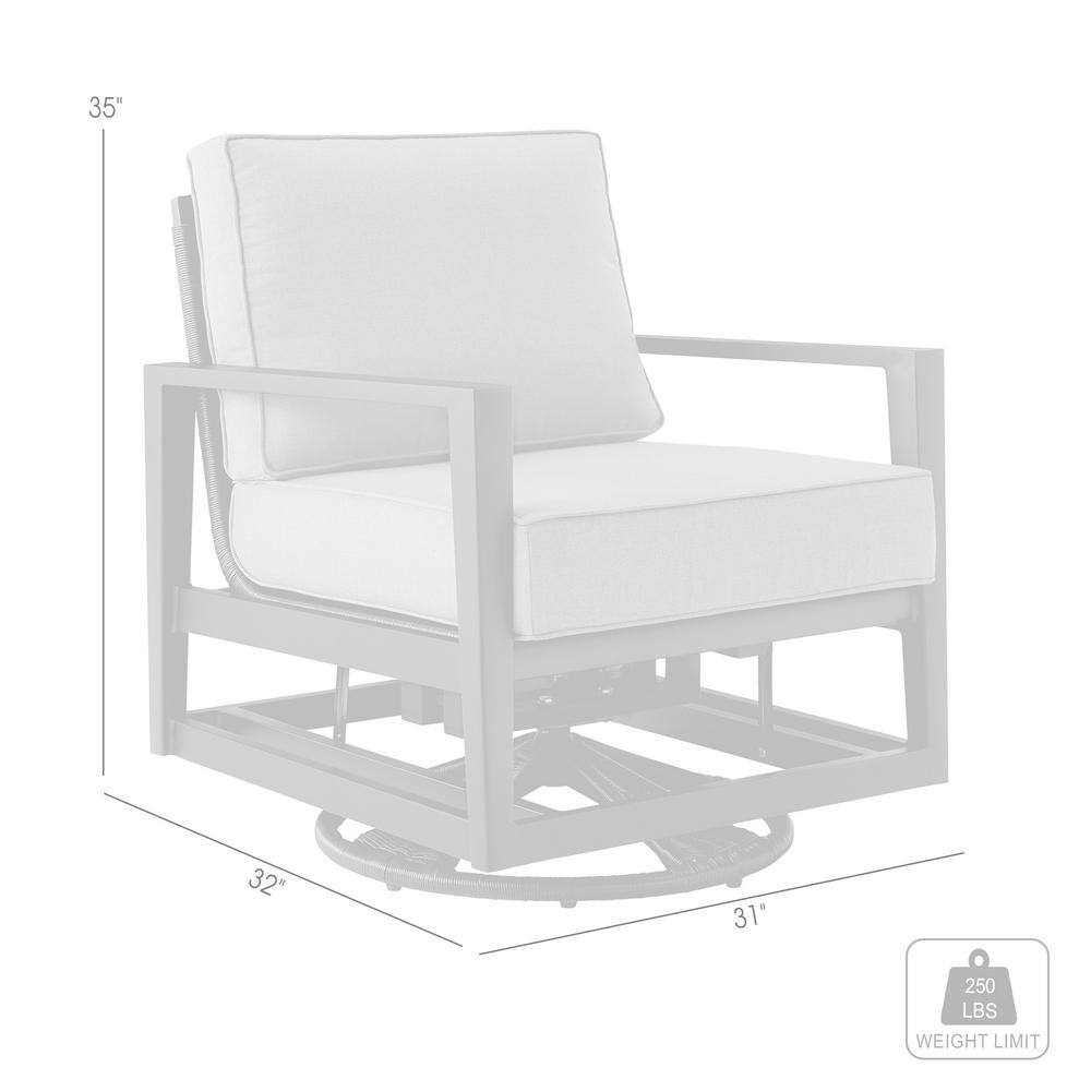 Luxurious Black Aluminum Swivel Glider Chair with Dark Gray Cushions