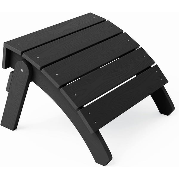 Mximu Black Plastic Classic Outdoor Folding Adirondack Ottoman