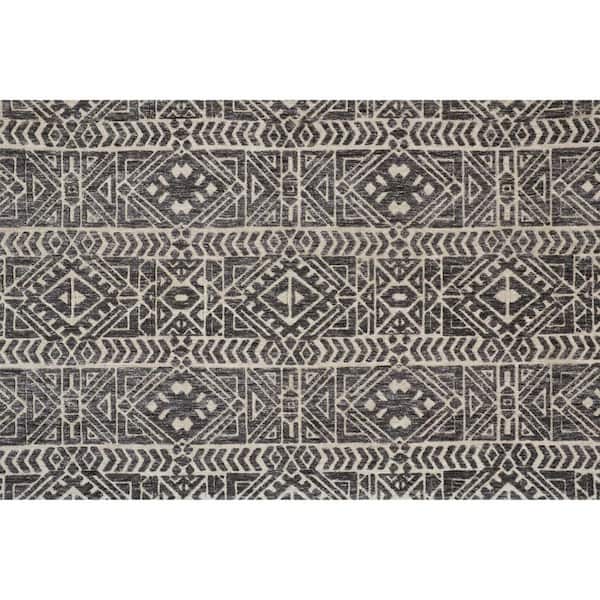 5 ft. x 8 ft. Gray, Ivory Striped Area Rug