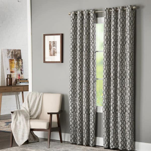 Natco Holland 50 in. W x 95 in. L Polyester Room Darkening Window Panel in Beige