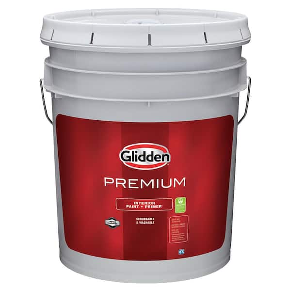 Glidden Premium 5 gal. Pure White Base 1 Semi-Gloss Interior Paint