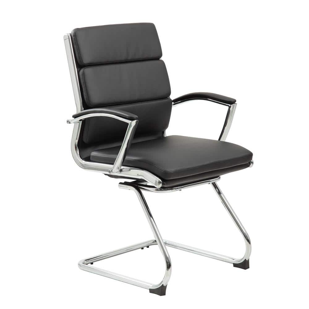 black leather office chair no wheels